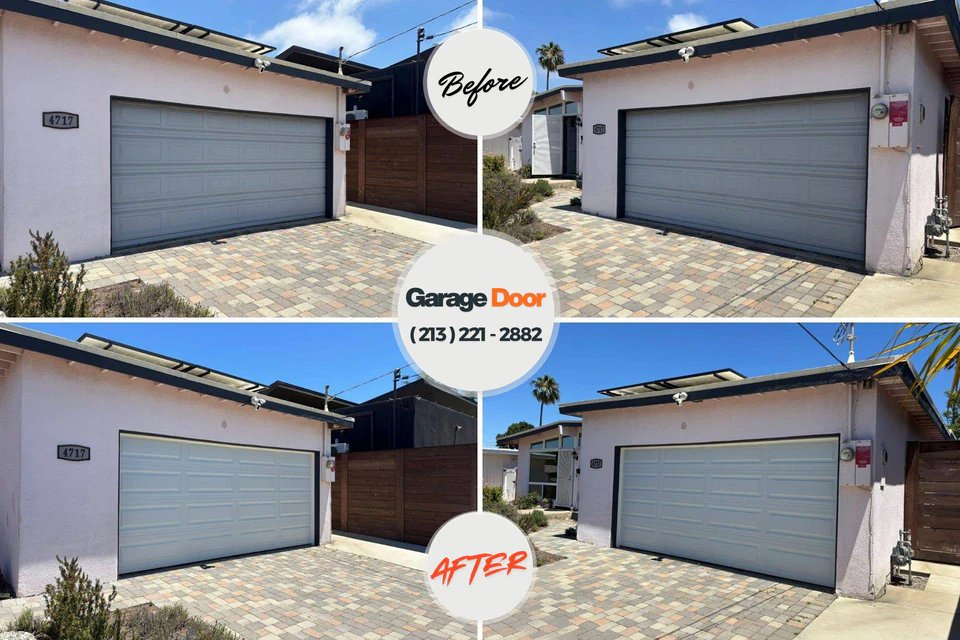 Before and after: garage door repair Harlan, IN
